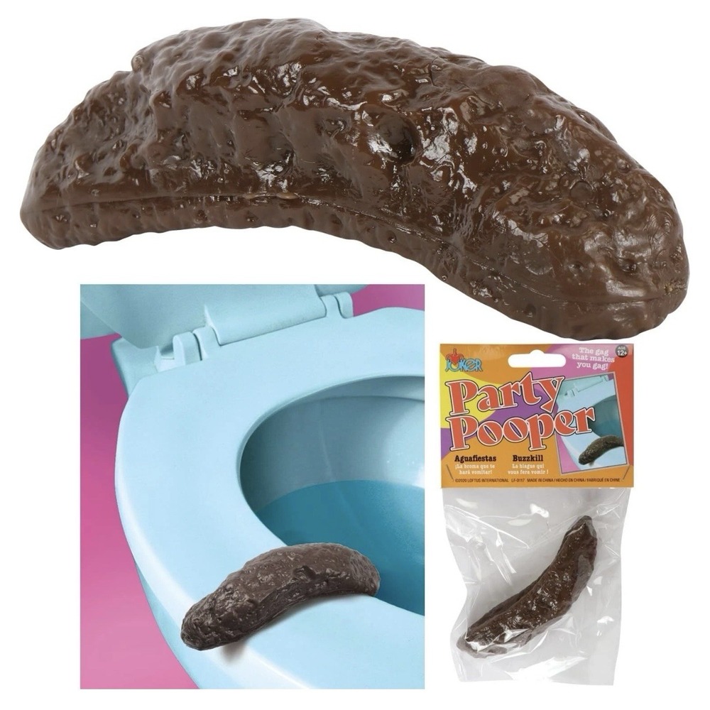 Party Pooper - Bathroom Prank, Fake Crap Turd, Human Poop Funny Joke Toilet Poop